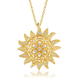 Silver Gold Sun Women's Necklace